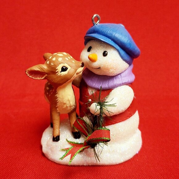 Hallmark Snow Buddies 2004 Christmas Snowman Reindeer Ornament - Picture 4 of 13